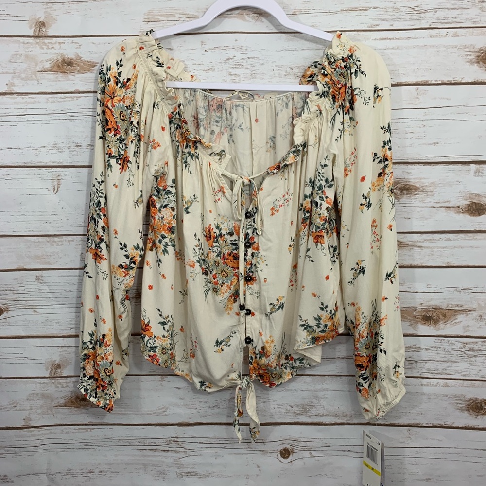 NWT Jolt Floral Print Off Shoulder Cropped…